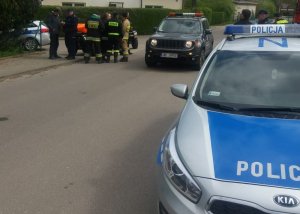 Policjanci prowadzą poszukiwania zaginionego w Kopalinie - sprawdzają teren leśny.