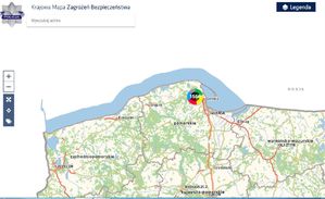 Krajowa mapa z liczbą ogólną zgłoszeń za 2021 rok