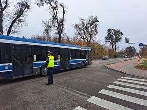 Policjant kieruje ruchem