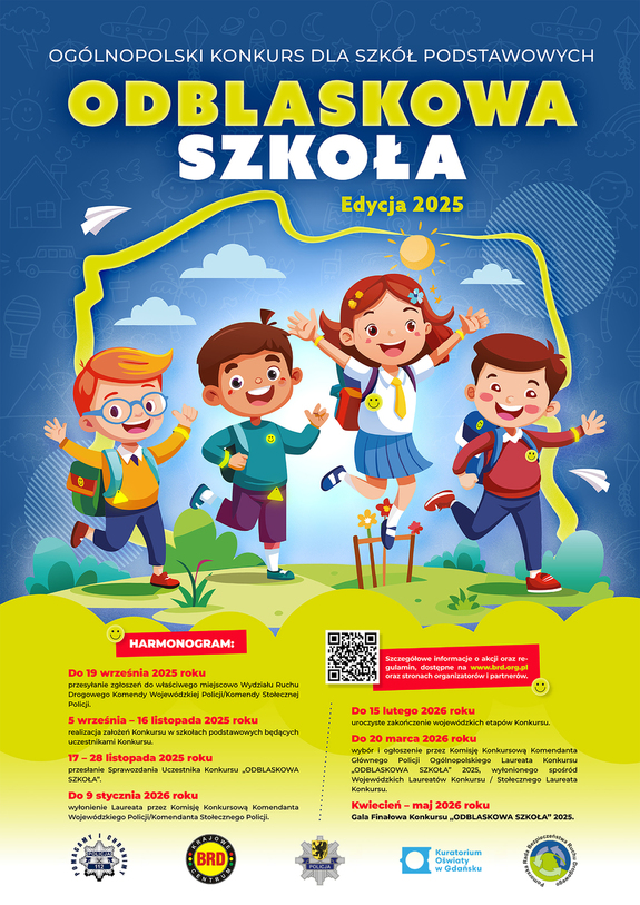 Plakat konkursu odblaskowa szkoła