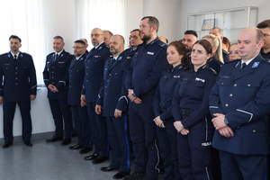 Pożegnanie na auli komendy