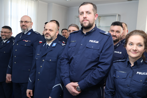 Pożegnanie na auli komendy