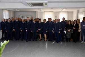 Pożegnanie na auli komendy