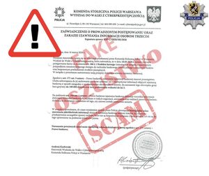 Wiadomości otrzymane w załącznikach które z pozoru wyglądają jak pisma urzędowe ale faktycznie jest to oszustwo.