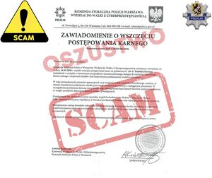 Wiadomości otrzymane w załącznikach które z pozoru wyglądają jak pisma urzędowe ale faktycznie jest to oszustwo.