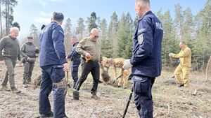 Sadzenie lasu przez policjantów i inne służby mundurowe oraz inne zaproszone osoby